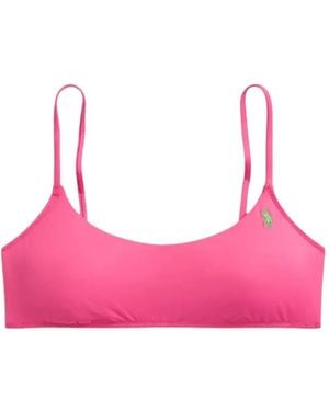 Polo Ralph Lauren Polo Pony Logo-Embroidered Bikini Top - Pink