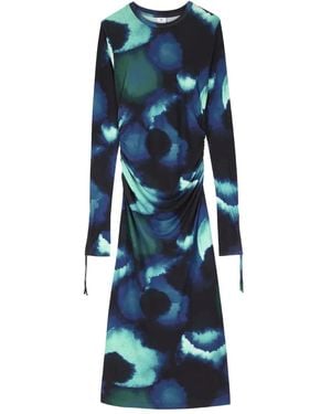 Paul Smith Abstract-Print Midi Dress - Blue