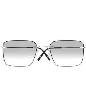 Silhouette Titan Minimal Art Stellar Rectangle-Frame Sunglasses - White