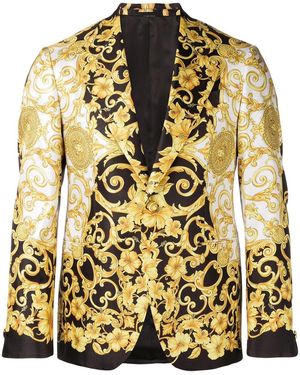 Versace Sakko mit barockem Print - Weiß