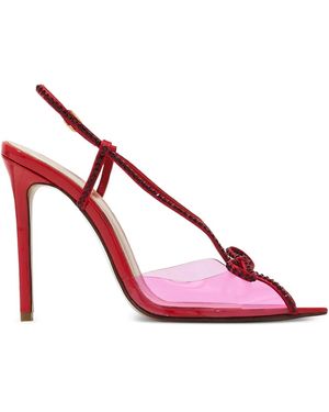Andrea Wazen 105Mm Kay Crystal Bow Sandals - Pink