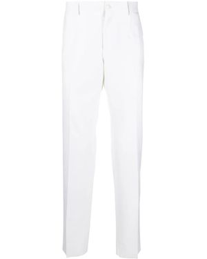 Philipp Plein Twill Wool Long Trousers With Lord Fit - White