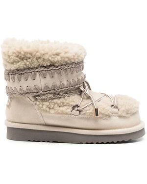 Mou Eskimo 18 Crochet-Trim Ankle Boots - White