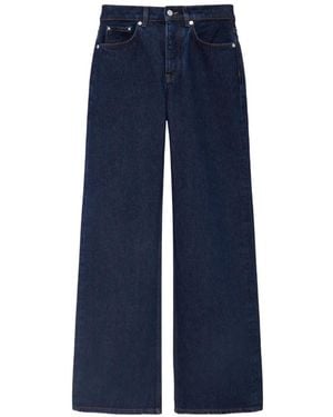 Anine Bing Hugh Wide-Leg Jeans - Blue