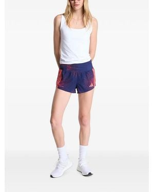adidas Adizero Labrum Floral-Print Shorts - Blue