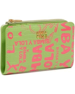 Bimba Y Lola Zip Print Wallet - Green