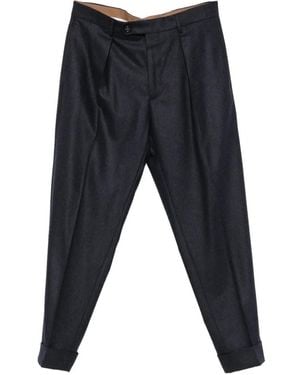 Berwich Pantalones De Lana Con Pinzas - Negro