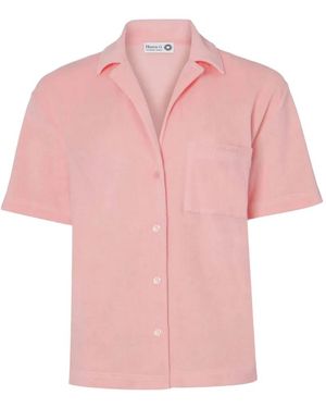 Hunza G Short-Sleeve Towelling Shirt - Pink