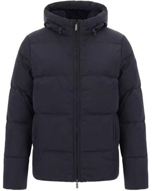 K-Way Donna Quilted Hooded Jacket - Blue
