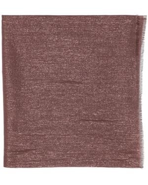 Brunello Cucinelli Shimmer-Effect Frayed Scarf - Purple