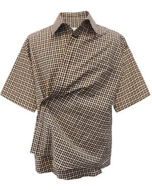 Martine Rose Check-Pattern Short-Sleeve Shirt - Grey