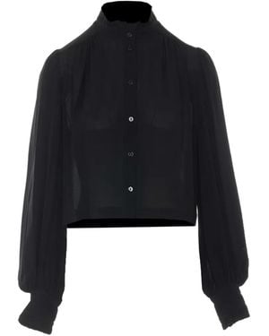 Twinset Camisa Con Ribete De Volantes - Negro