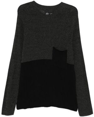Yohji Yamamoto Colour-Block Jumper - Black