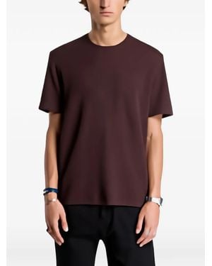 HUGO Waffle-Knit Logo-Patch Pajama T-Shirt - Purple