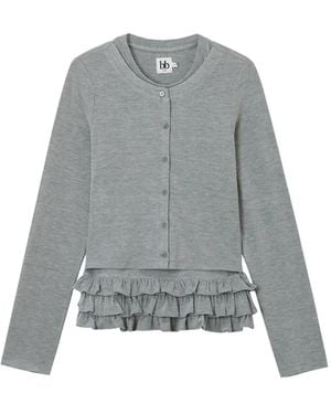 B+ AB Cardigan Mit Rüschen - Grau