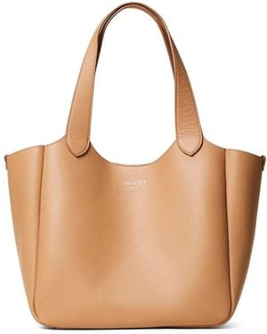 Twinset レザー トートバッグ - ホワイト