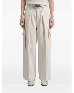 Frankie Shop Oslo Pleated Cargo Trousers - Natural