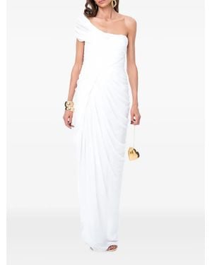 Ana Radu One-Shoulder Draped Maxi Dress - White
