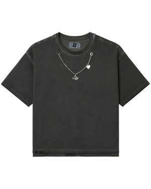 Izzue Chain-Detail T-Shirt - Black
