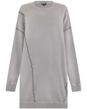 DIESEL Robe Courte À Coutures Apparentes - Gray