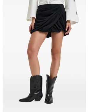 IRO Blurry Ruched Bubble-Hem Mini Skirt - Black