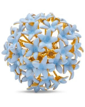 Oscar de la Renta Ring Met Bloemenpompon - Blauw