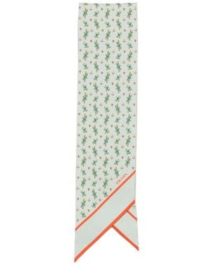 Prada Schal Mit Blumenprint - Grün