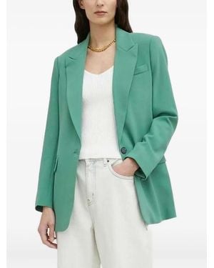 Bruuns Bazaar Single-Breasted Button Blazer - Green