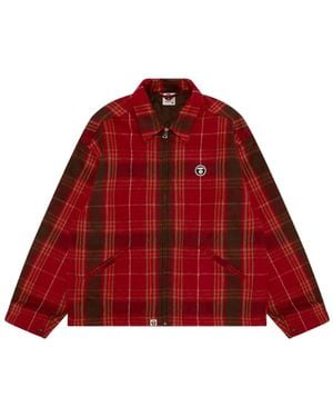 Aape By A Bathing Ape Check-Pattern Overshirt - Red