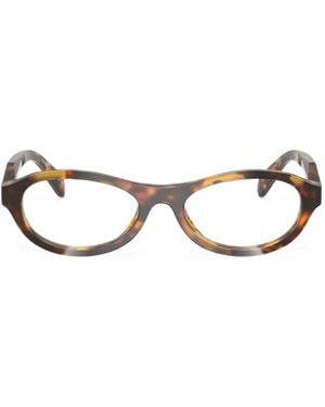 Prada Ovale Brille - Weiß