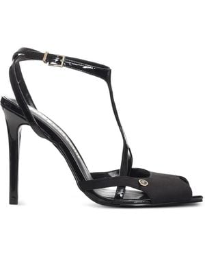 Just Cavalli Peep-Toe Heeled Sandals - Black