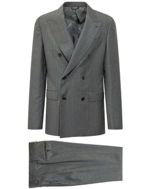 Dolce & Gabbana Traje Con Doble Botonadura - Gris