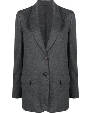 Brunello Cucinelli Single-Breasted Cashmere Blazer - Grey