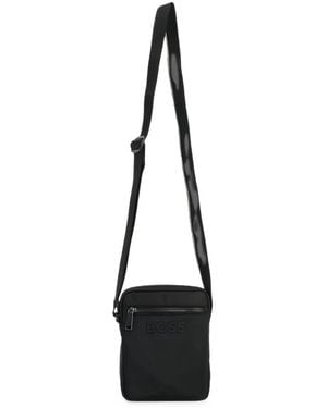BOSS Logo-Emed Messenger Bag - White