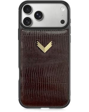 Velante Lizard-Effect Leather Iphone 18 Pro Case - Brown