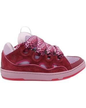 Lanvin Curb Round-Toe Trainers - Red