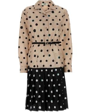 Fendi Polka-Dot-Pattern Dress - White