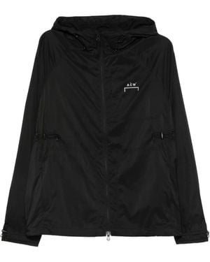 A_COLD_WALL* Logo-Print Drawstring Hooded Jacket - Black