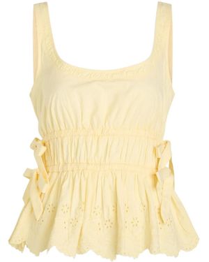 Damson Madder Jade Eyelet Tie Top - Natural