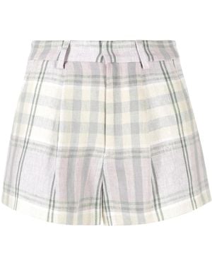 Isabel Marant Checked Linen Shorts - White