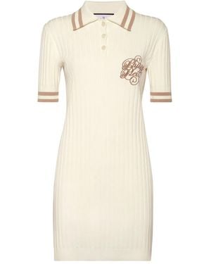 Philipp Plein Knit Polo Dress - Natural