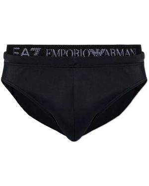 EA7 Costume Da Bagno Con Logo - Nero