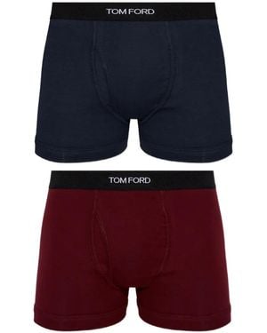 Tom Ford Logo-Waistband Boxers - Blue