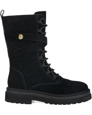 Twinset Lace-Up Combat Boots - Black