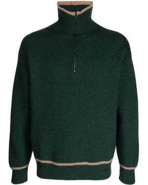 Pringle of Scotland Half-Zip Fastening Wool Sweater - Green