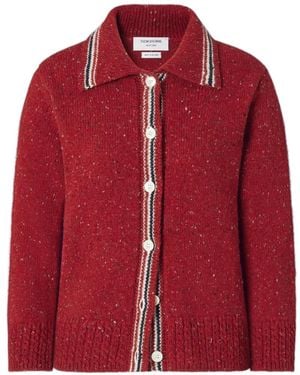 Thom Browne Hector Cardigan Aus Pointelle-Strick - Rot