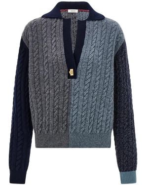 Ferragamo Donna Maglia A Trecce - Blu