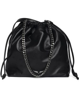 Zadig & Voltaire Chain-Handle Drawstring Bag - Black