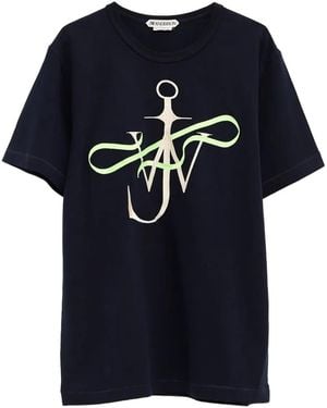 JW Anderson Anchor-Graphic T-Shirt - Blue