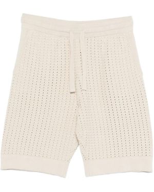 Paolo Pecora Open-Knit Drawstring Shorts - White